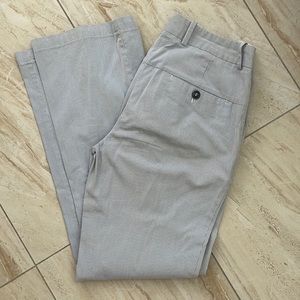 Blue and white pinstripe dress pants